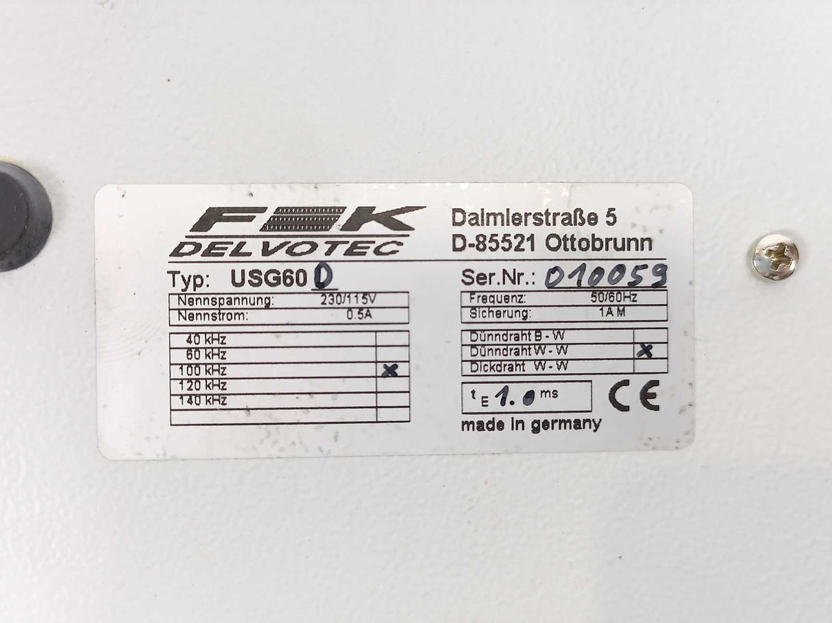 F&K Delvotec USG60 Wedge Wire Bonder Ultrasonic Generator