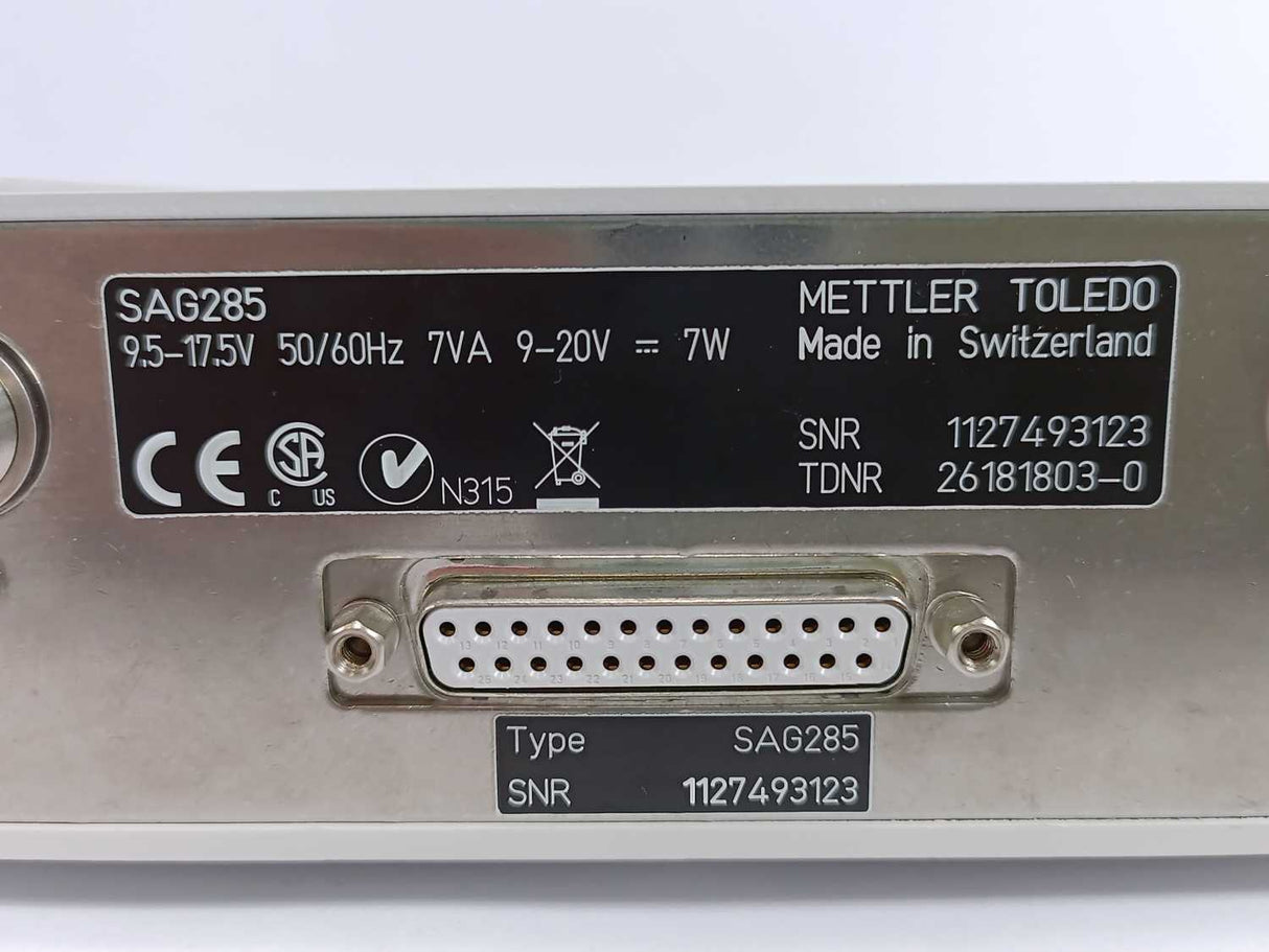 Mettler Toledo SAG285 Weighting Module