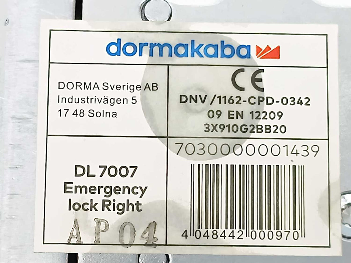Dormakaba DL7007 Emergency Lock Right