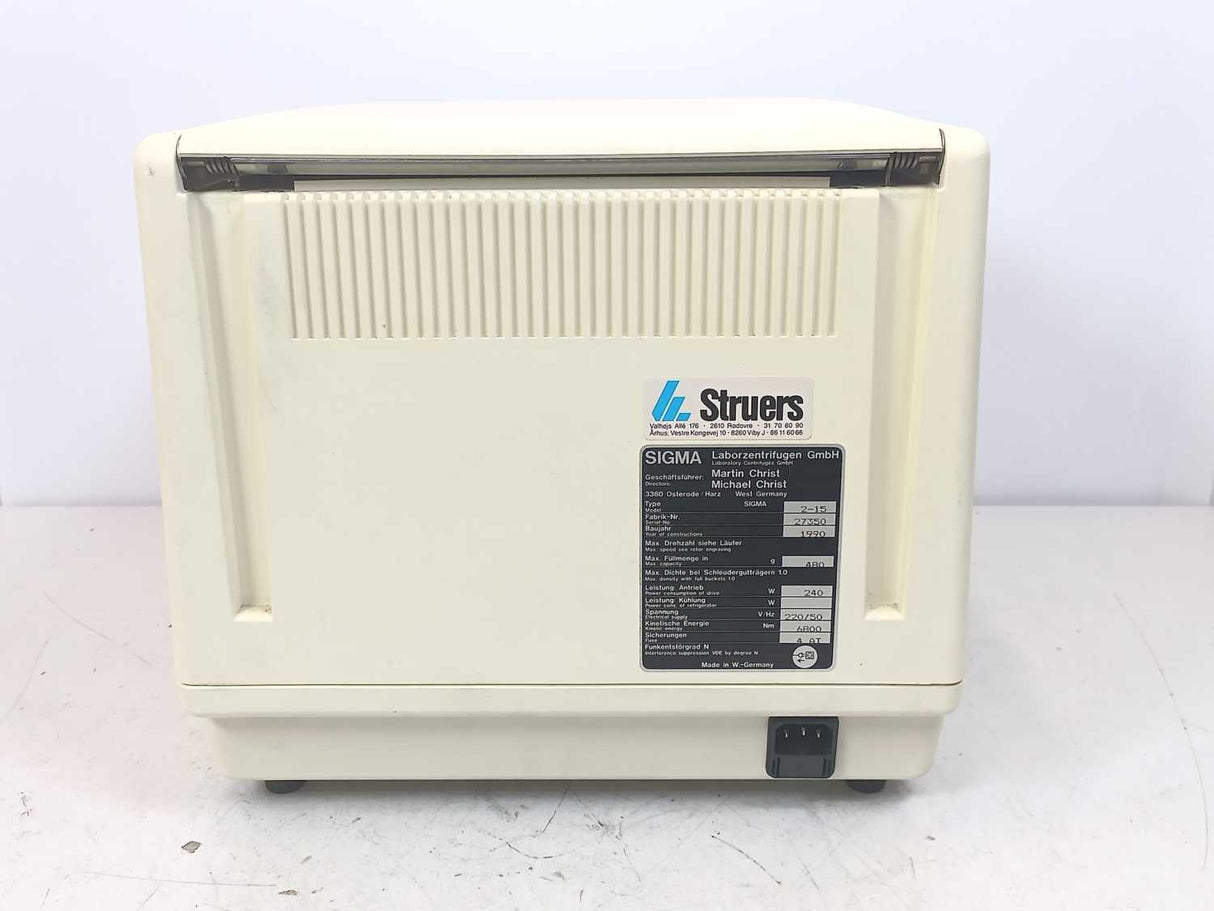 Struers Sigma 2-15 Laboratory Centrifuge