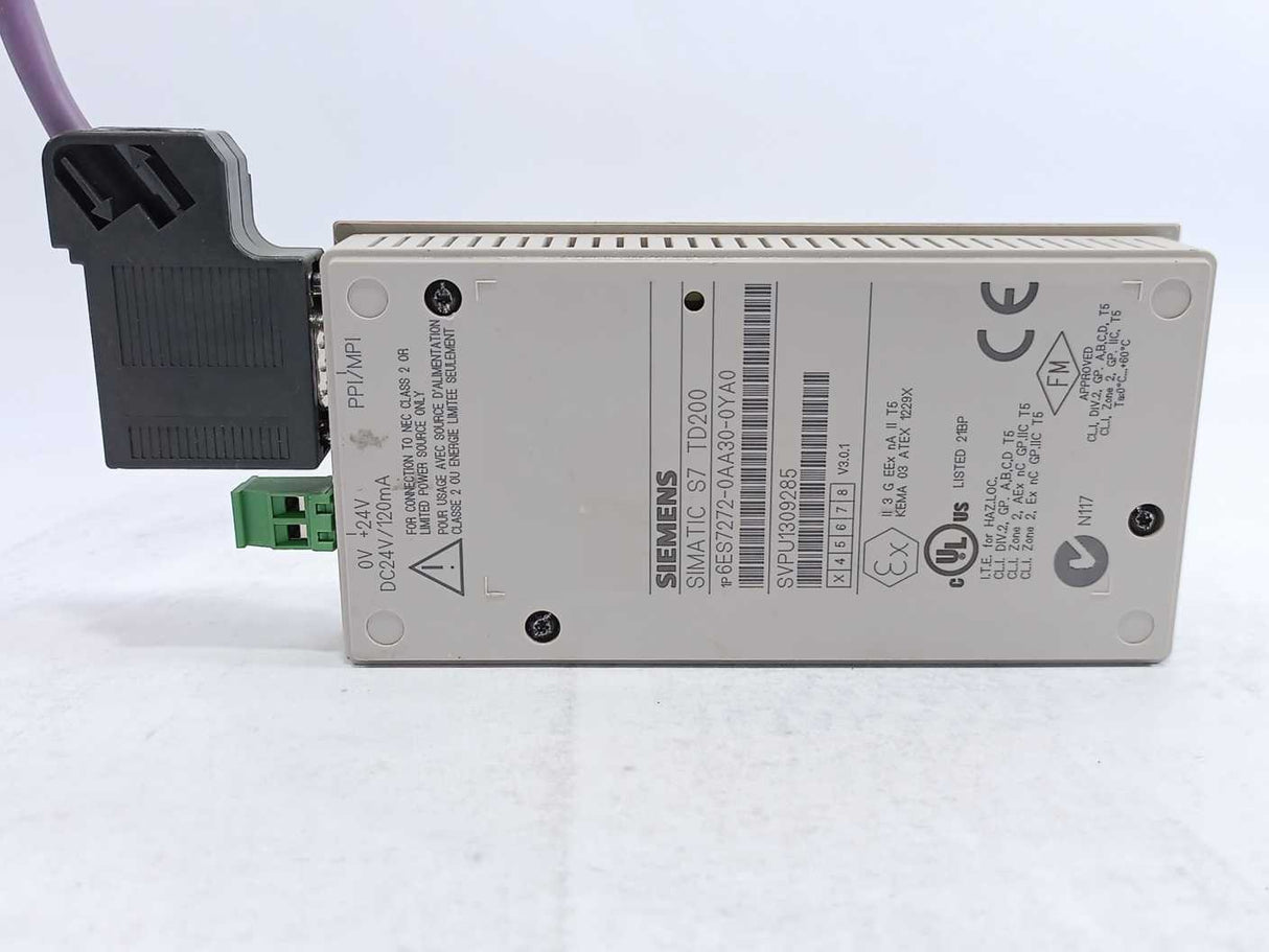 Siemens 6ES72720AA300YA0 LCD Text Display, PLC, TD 200