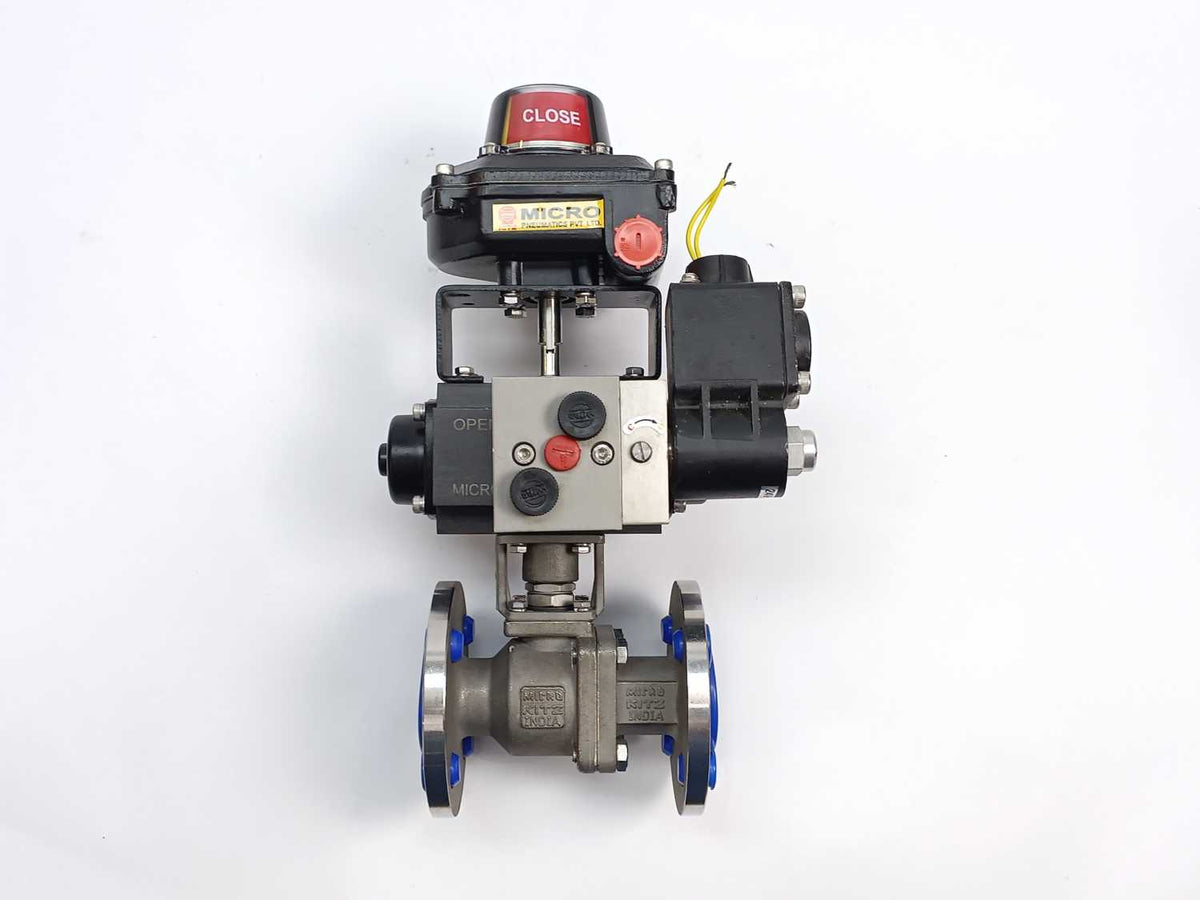 Micro Pneumatics BALL-M2F Ball Valve 3 Piece with Actuator MD-50-F04