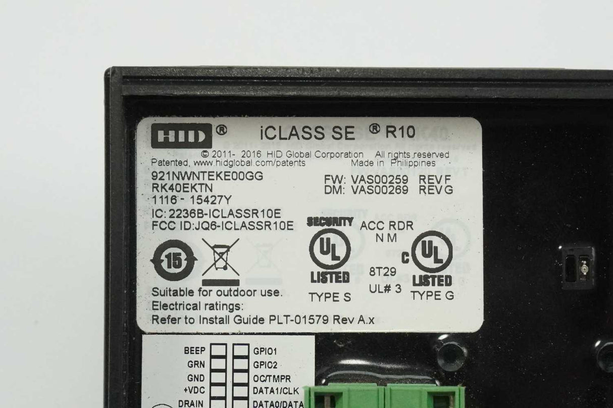 HID 921NWNTEKE00GG iCLASS SE R10 Access Reader