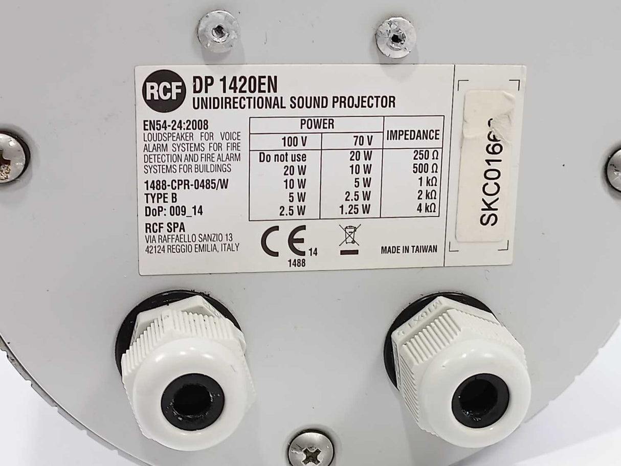 RCF DP 1420EN 1488-cpr-0485/w Undirectional Sound Projector Speaker 100V 20W
