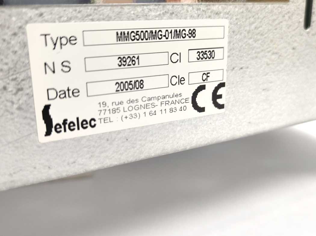 Sefelec MMG500/MG-01/MG-98 Megogmmeter 50 kΩ to 200 GΩ, 50 to 500V MMG500+
