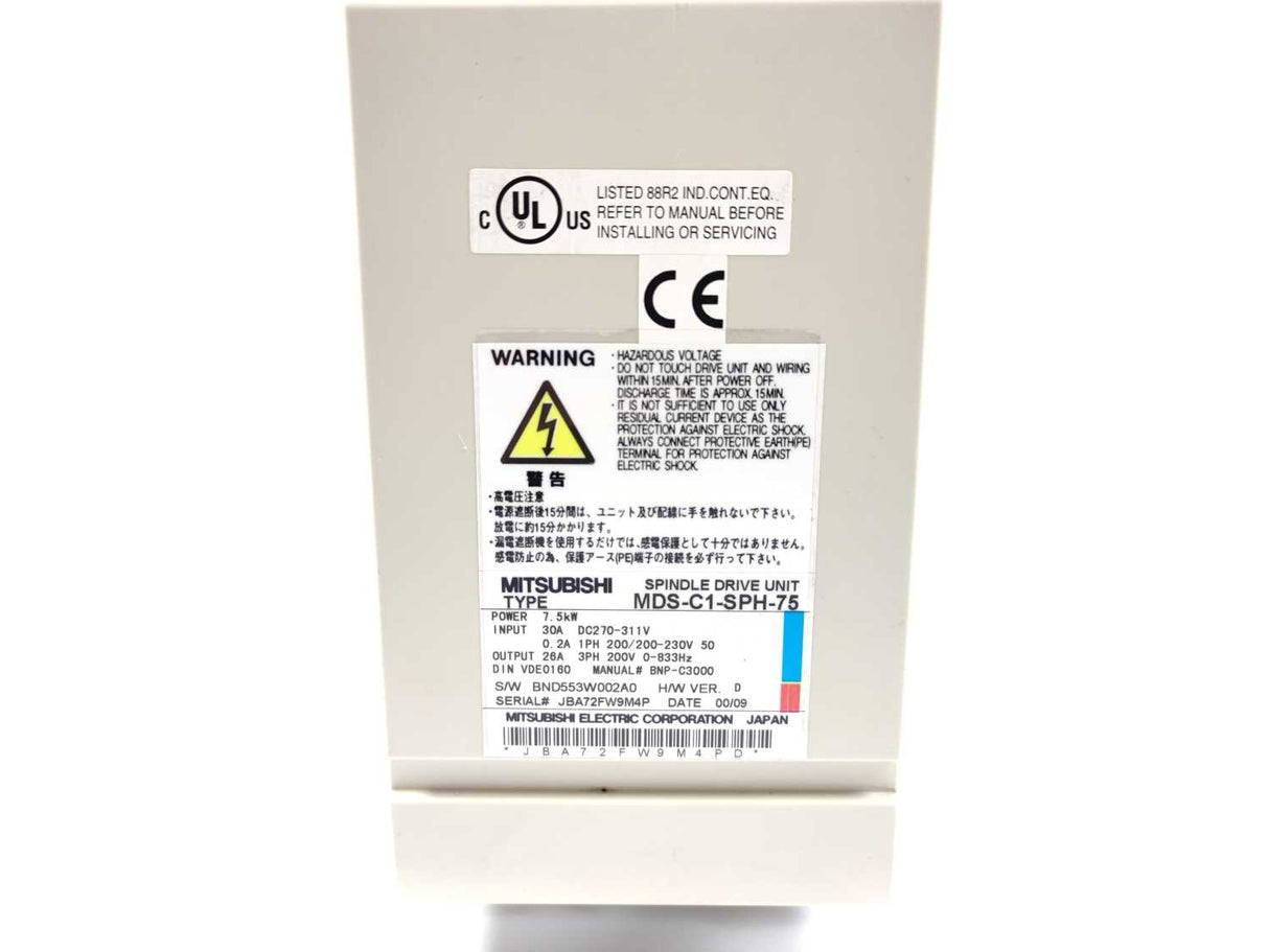 Mitsubishi MDS-C1-SPH-75 Spindle Drive Unit 7.5kW