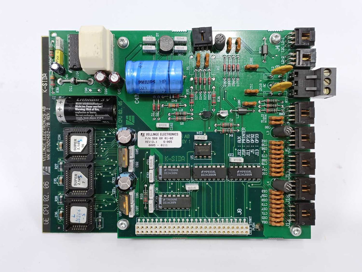Vellinge Electronics 560 60 01-02 GE CPU 02. 06 REV:D,1