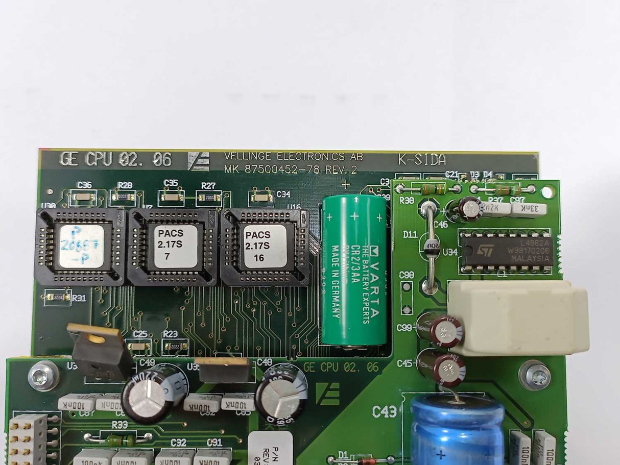 Vellinge Electronics 560 60 01-02 GE CPU 02. 06 REV:D,3