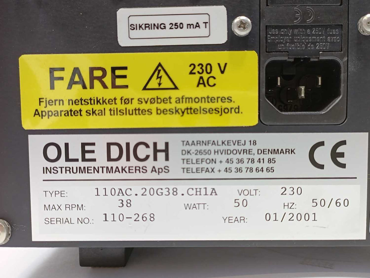 OLE DICH 110AC.20G38.CH1A Hose Pump 110, Max 125ml/min, Min 0,05ml/min