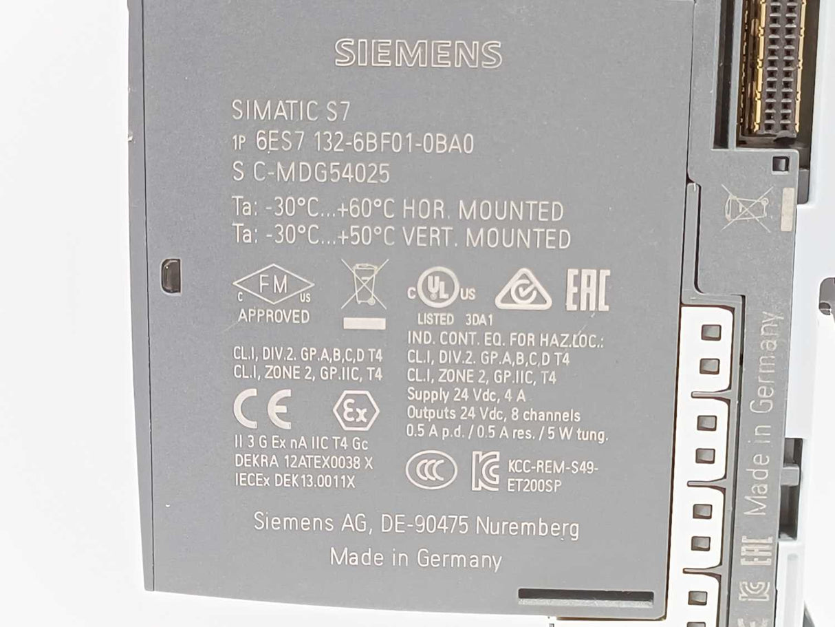 Siemens 6ES7132-6BF01-0BA0 SIMATIC ET 200SP Digital output