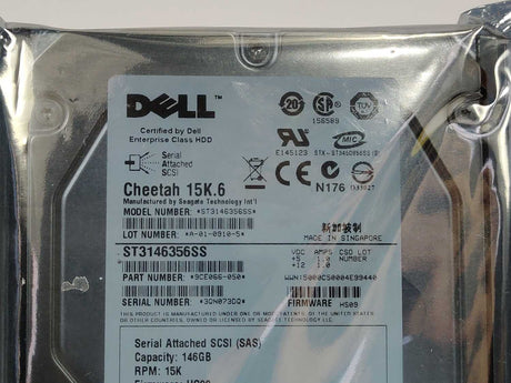 Dell 9CE066-050 146GB 15K.6 3.5" SAS Hard Disk Drive HDD, SAS rack