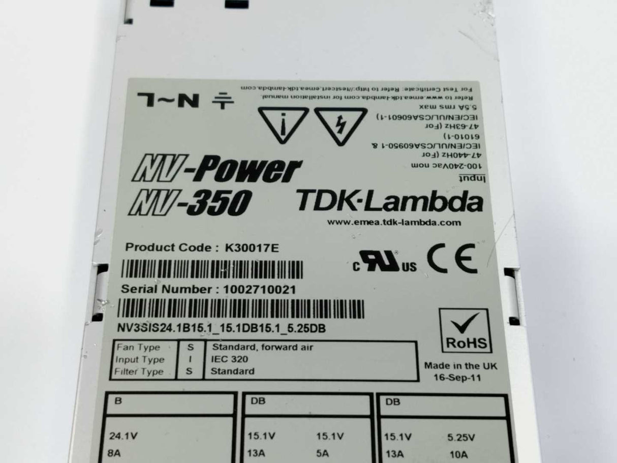 TDK-Lambda K530017E Power Supply NV-350, looks like new.