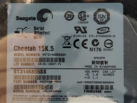 Seagate 9Z2066-004 ST3146855SS Internal Hard Drive 146.8GB, SAS, 3.5″