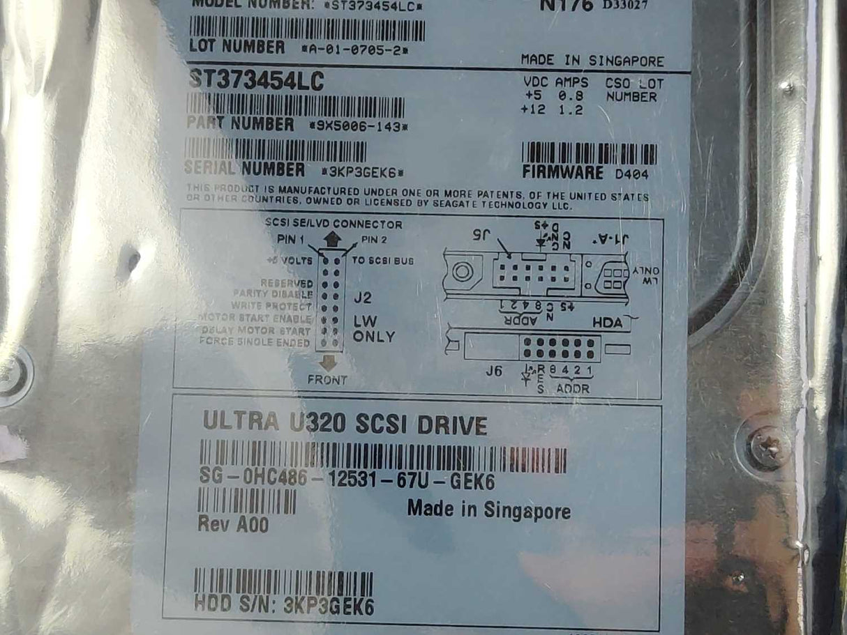 Seagate 9X5006-143 ST373454LC Internal Hard Drive Cheetah 15K.4