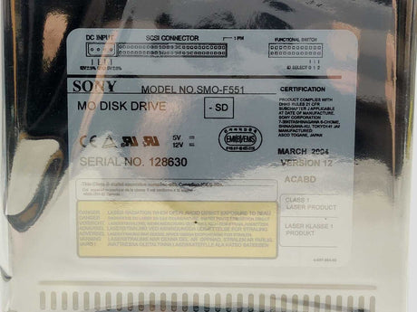 Sony SMO-F551 5.25" 5.2GB Internal optical SCSI optical drive