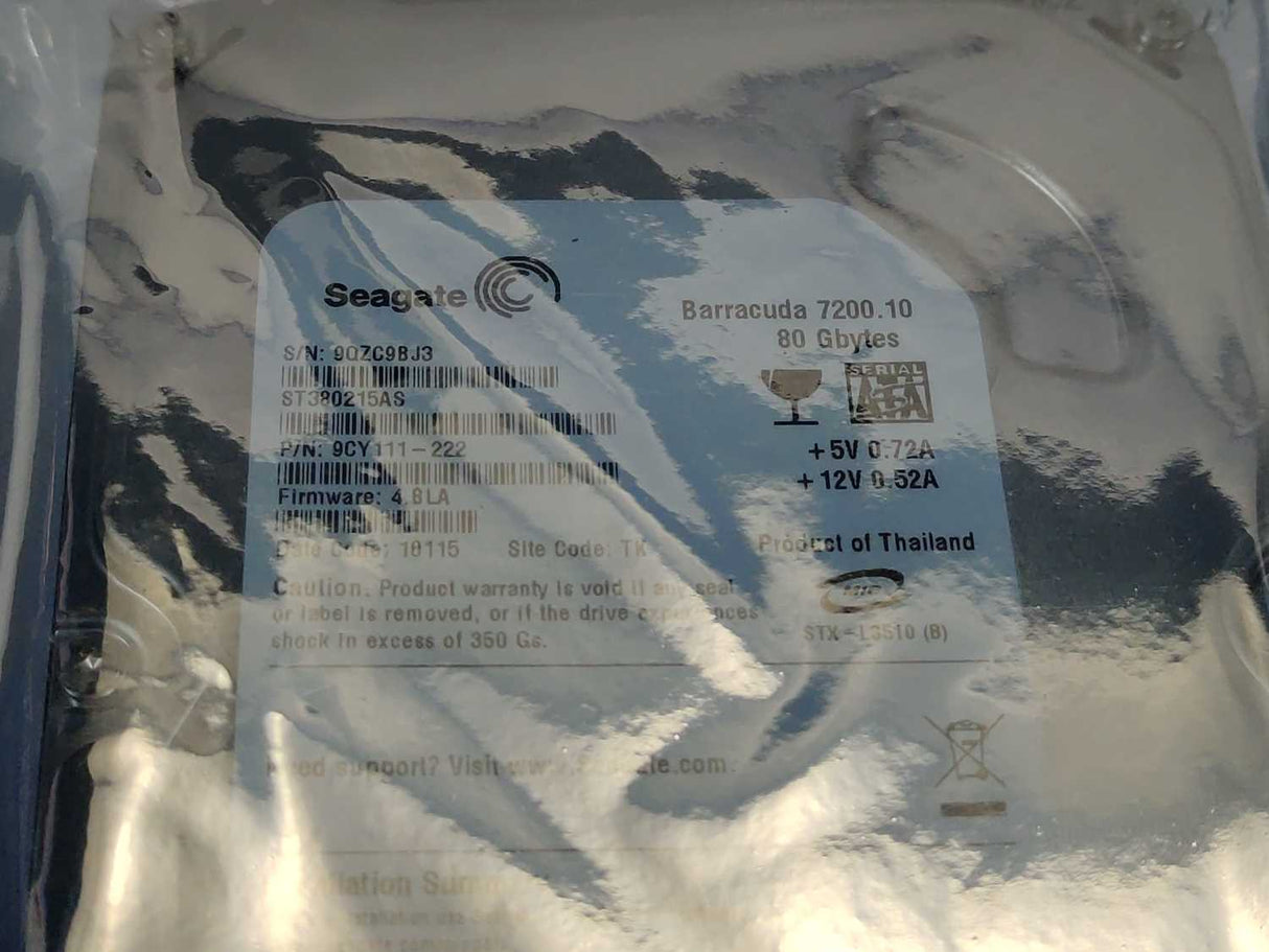 Seagate 9CY111-222 ST380215AS Hard Drive 80GB, 3.5"
