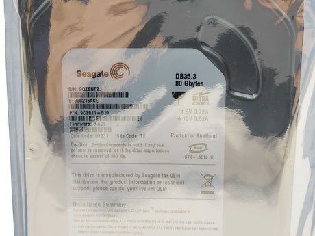 Seagate 9CZ011-510 ST380215ACE Hard Drive 80GB, 3.5"