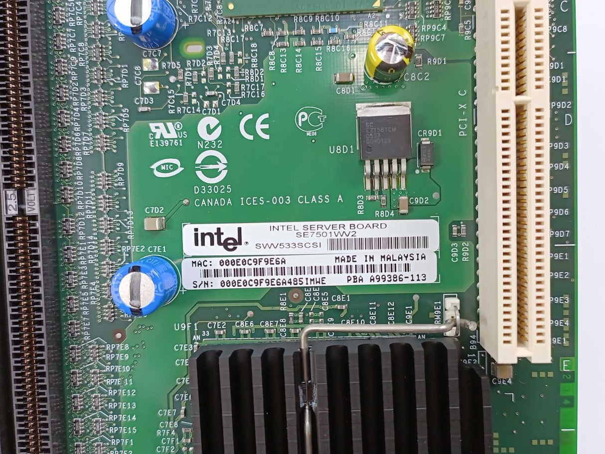 Intel SE7501WV2 SWV533SCSI A99386-113 Dual Xeon 604 Server Board
