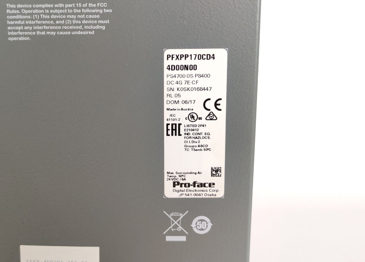 Pro-Face PFXPT170CD44D00N00 Touch Screen Module PS4700S PS4700 OS P8400