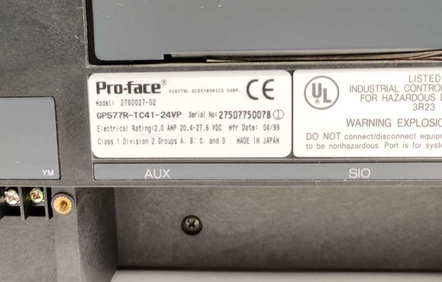 Pro-Face GP577R-TC41-24VP 2780027-02 Graphic Control Panel. For Spare Parts