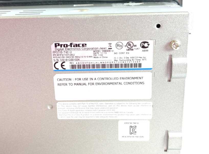 Pro-Face FP3710-T42-U 3580406-01 15" Display