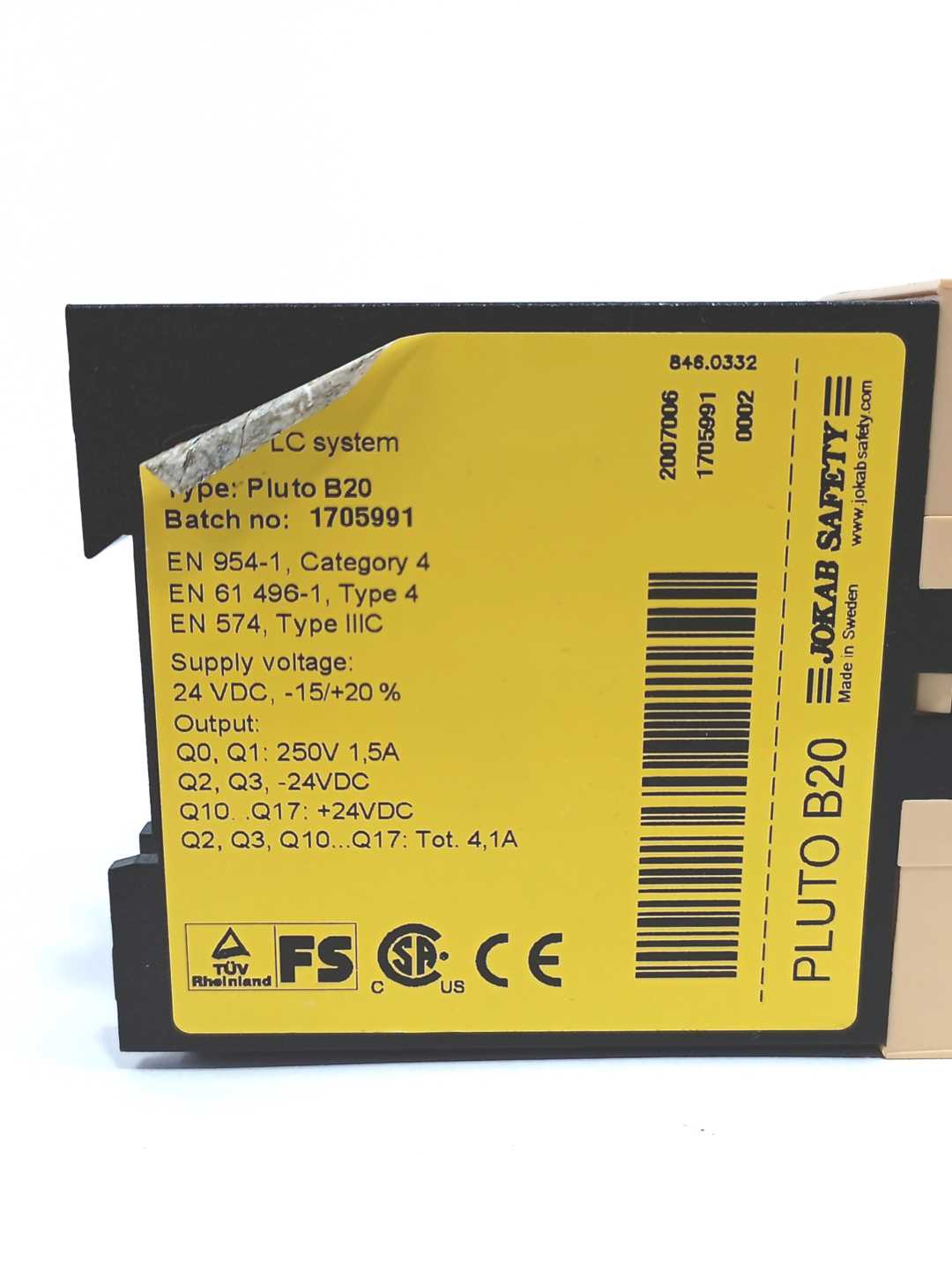 Jokab Safety 2007006 PLUTO B20 Safety PLC System