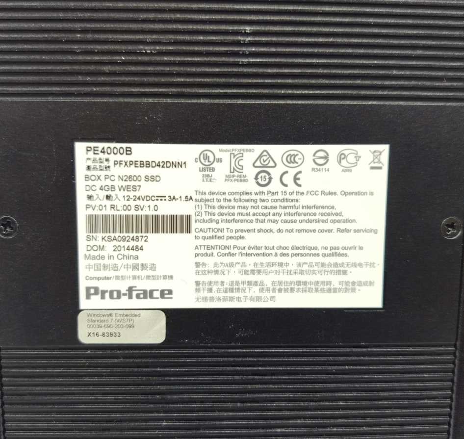 Pro-Face PFXPEBBD42DNN1 PE4000B Industrial PC