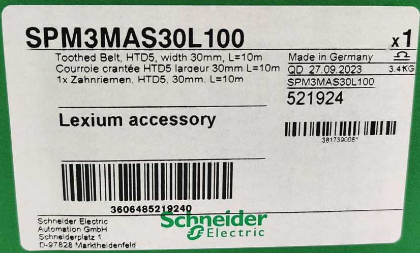 Schneider Electric SPM3MAS30L100 Toothed Belt HTD5 W=30MM, L=10m