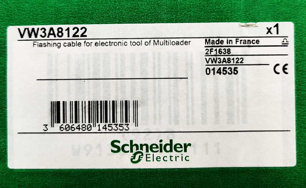 Schneider Electric VW3A8122 RJ11 Flashing Cordset for Multi-loader tool