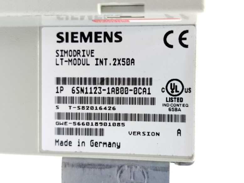 Siemens 6SN1123-1AB00-0CA1 Simodrive Power Module 2-Axis, 50A