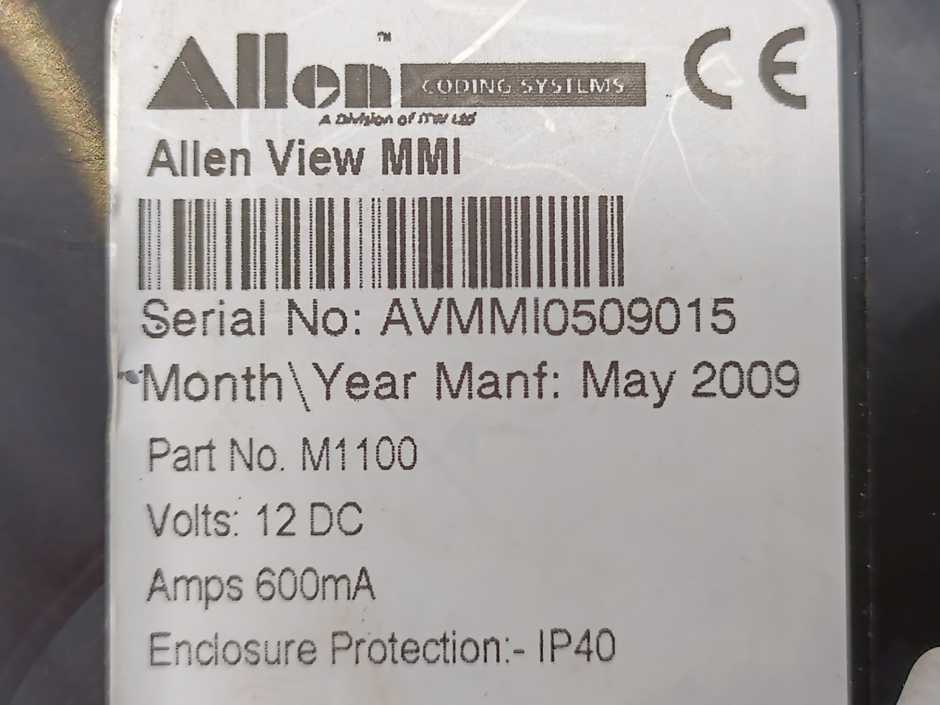 Allen Coding Systems M1100 Allen View MMI 12DC 600 mA