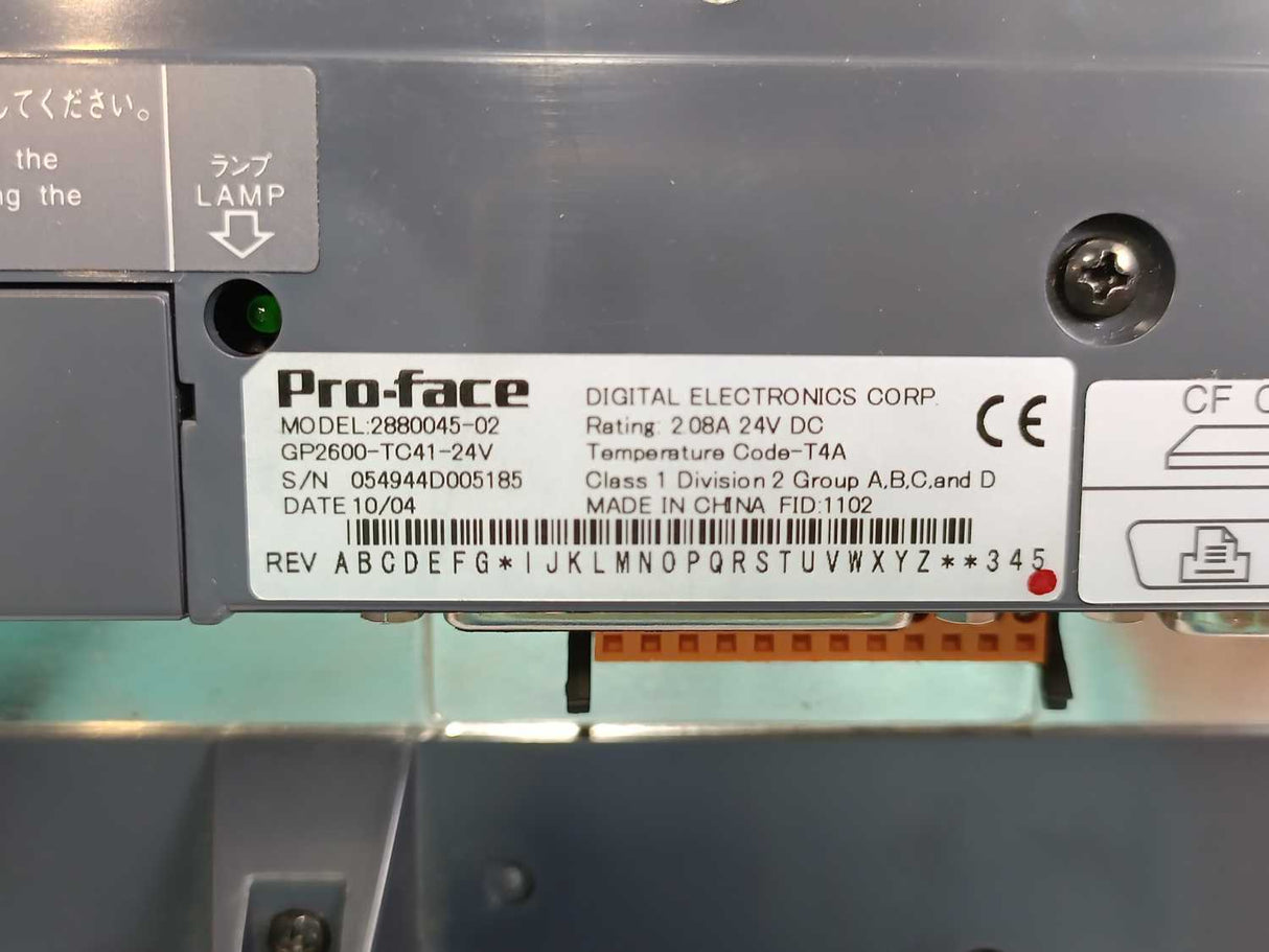Pro-Face 2880045-02 GP2600-TC41-24V GP2000 Series HMI