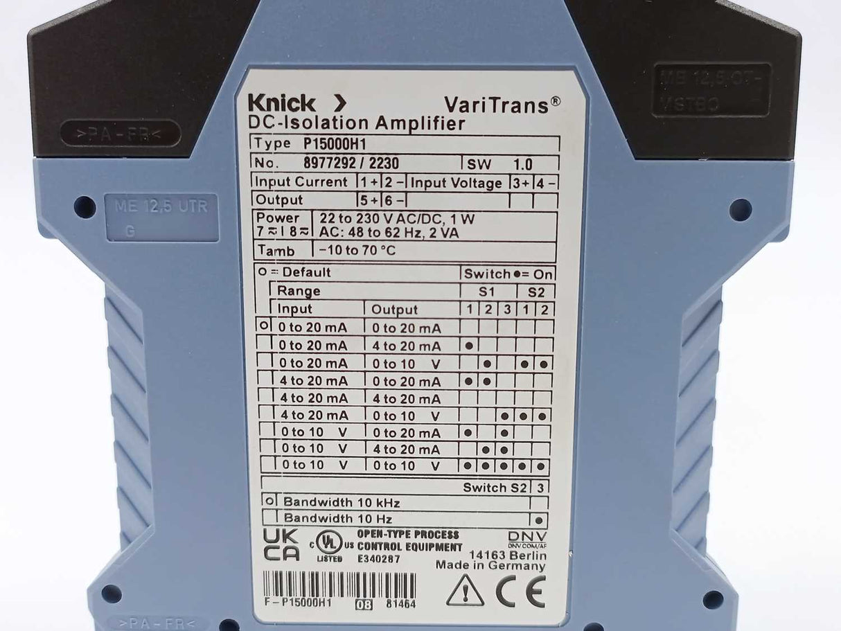 Knick P15000H1 VariTrans P 15000 - Isolated Standard Signal Conditioners