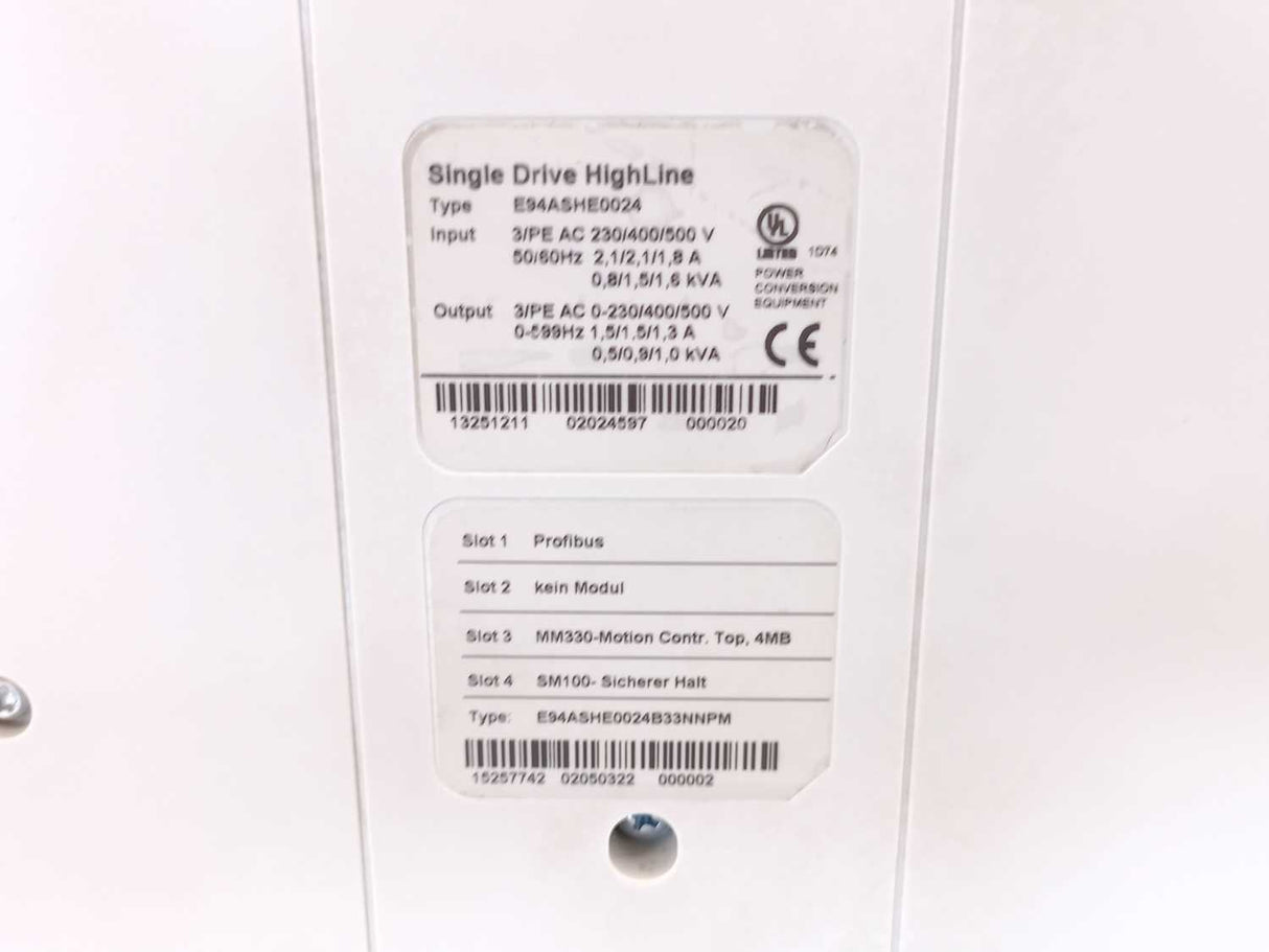 LENZE E94ASHE0024B33NNPM single drive highline E94ASHE0024