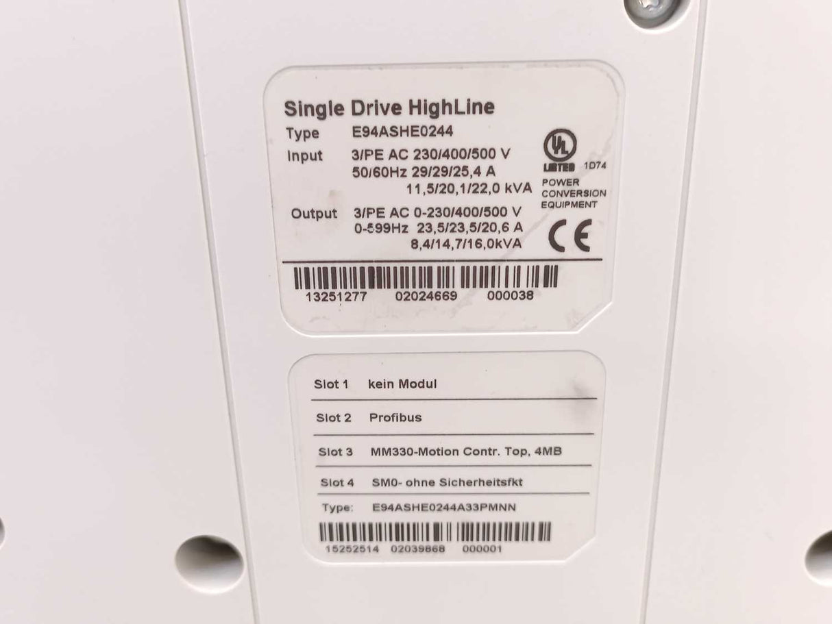 LENZE E94ASHE0244 Single drive highline E94ASHE0244