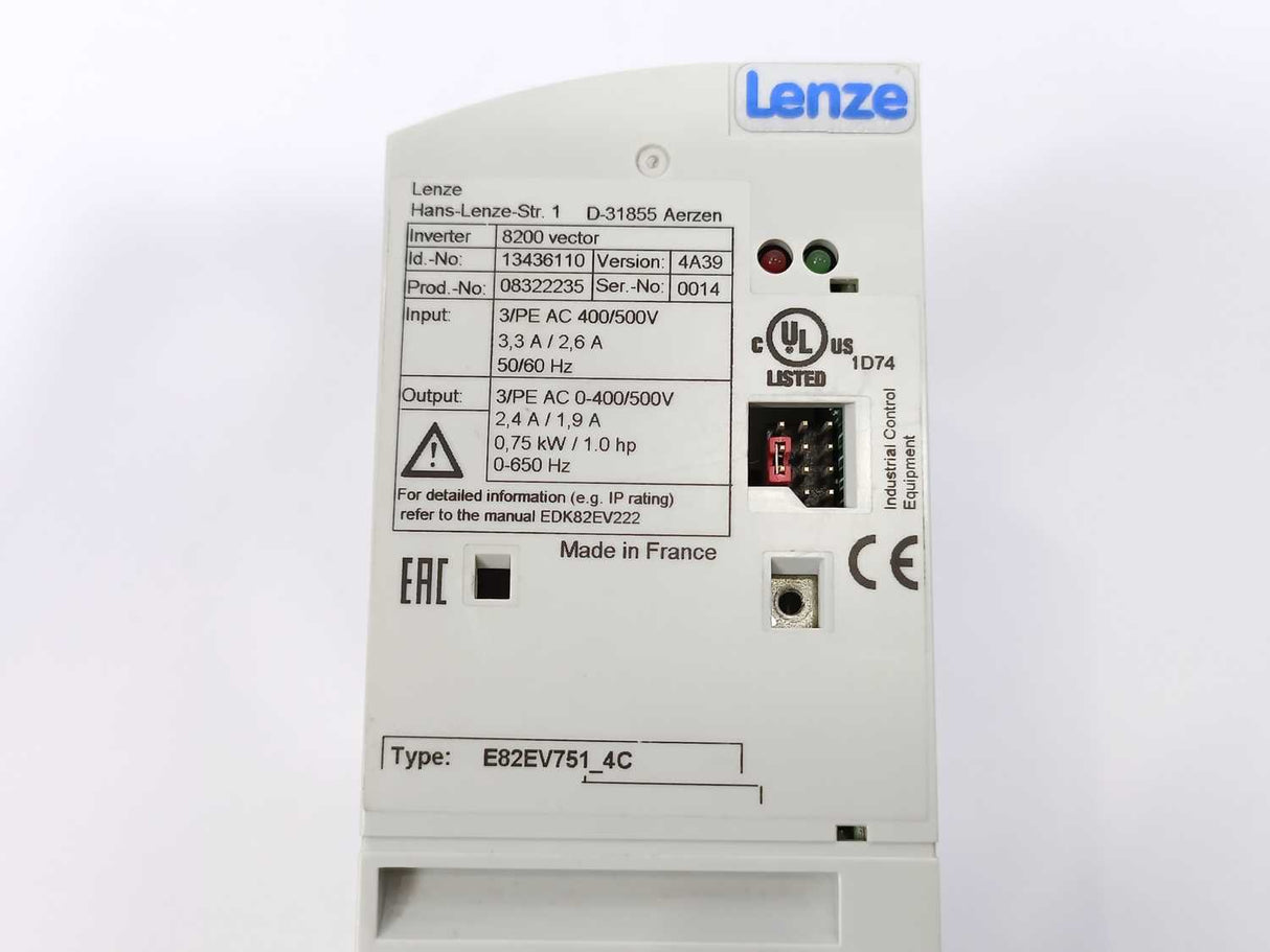 LENZE E82EV751P4C 13436110, 8200-series E82EV751_4C
