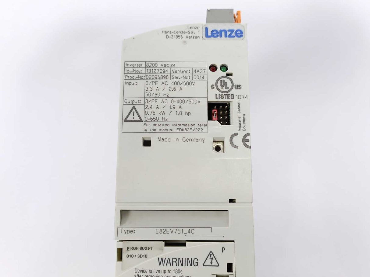 LENZE E82EV751P4C 13127094, 8200-series E82EV751_4C
