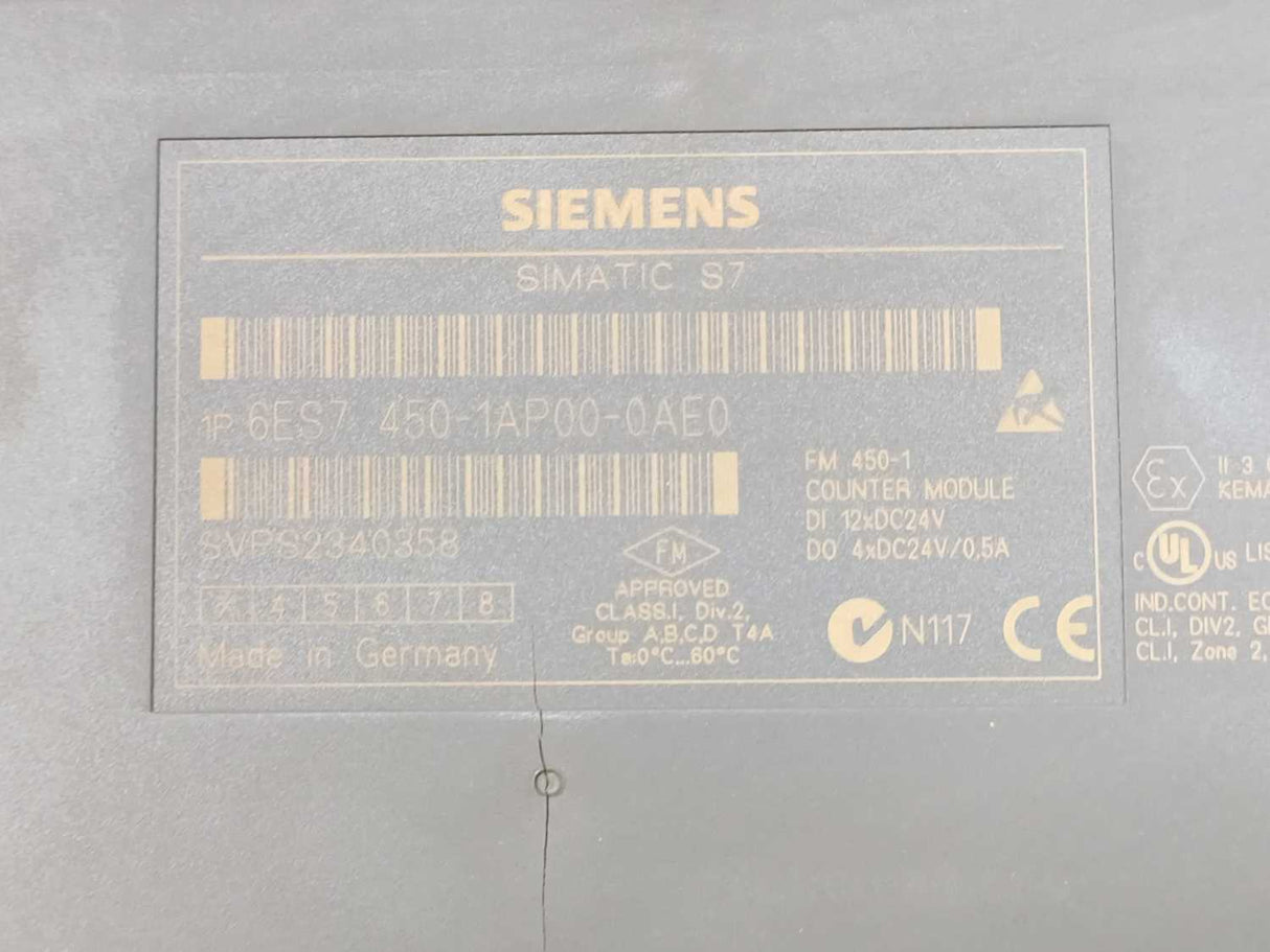 Siemens 6ES7450-1AP00-0AE0 Counter module FM 450-1 E.03