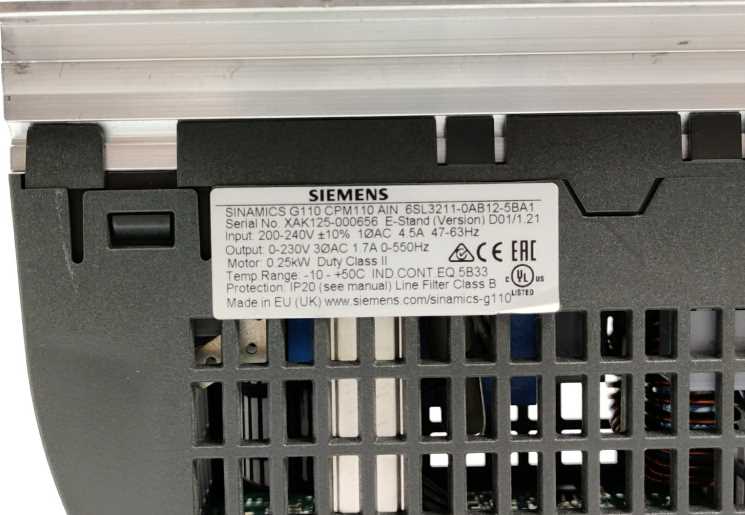 Siemens 6SL3211-0AB12-5BA1 AC drive 6SL3255-0AA00-4BA0