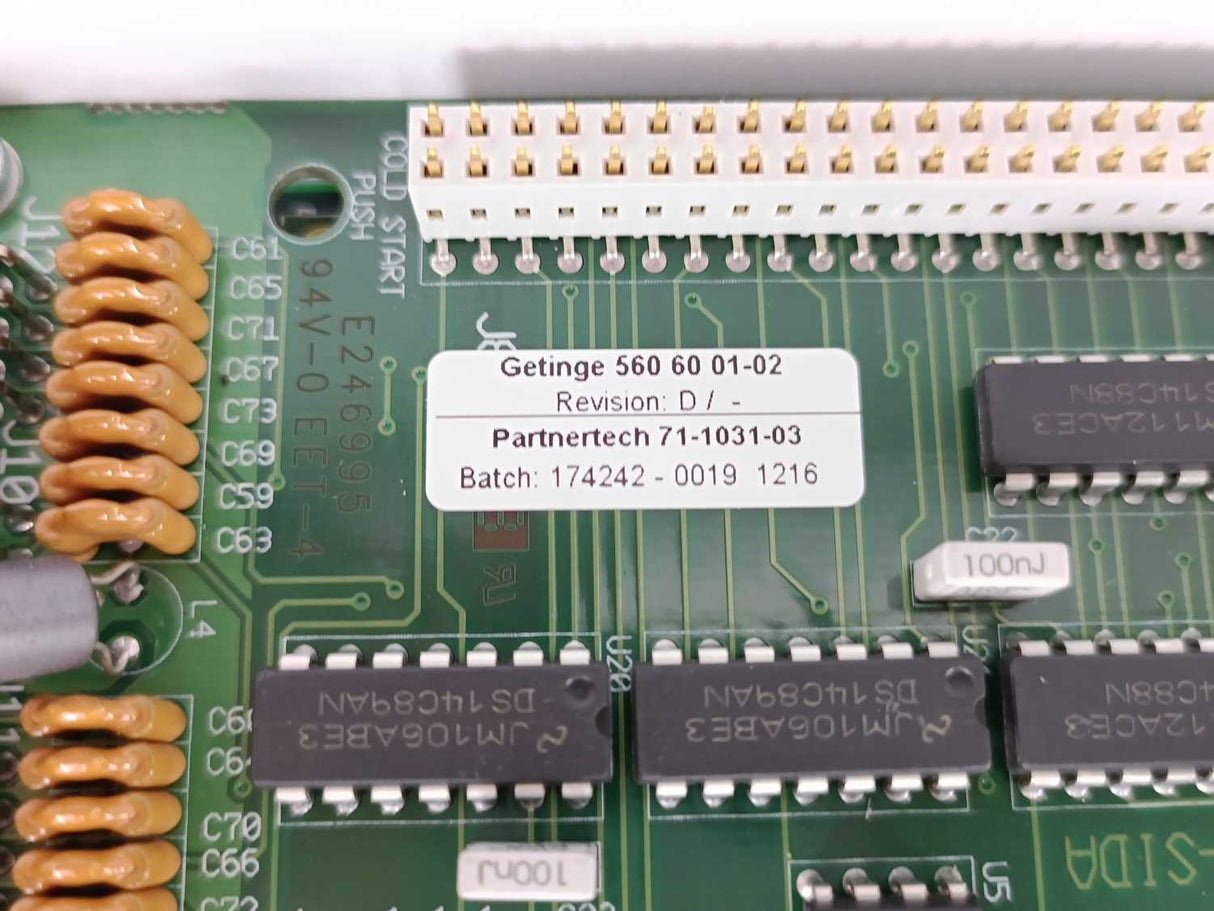 GETINGE 5606001-02 Rev.: D, GE CPU 02. 06 GETINGE Autoclave Spareparts