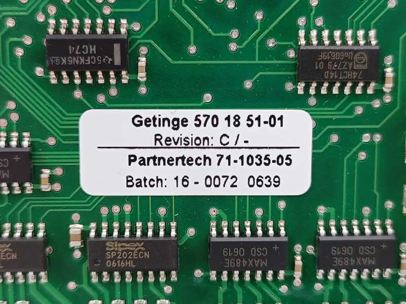 GETINGE 570 18 51-01 Rev.: C CPU Card GETINGE Autoclave Spareparts