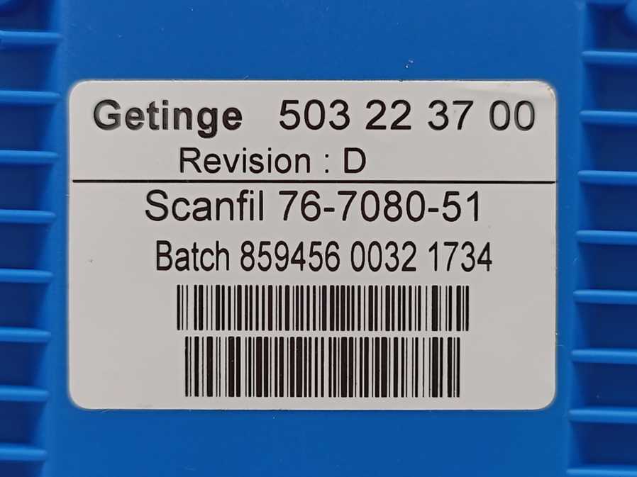 GETINGE 503 22 37 00 Rev.: D GETINGE Autoclave Spareparts