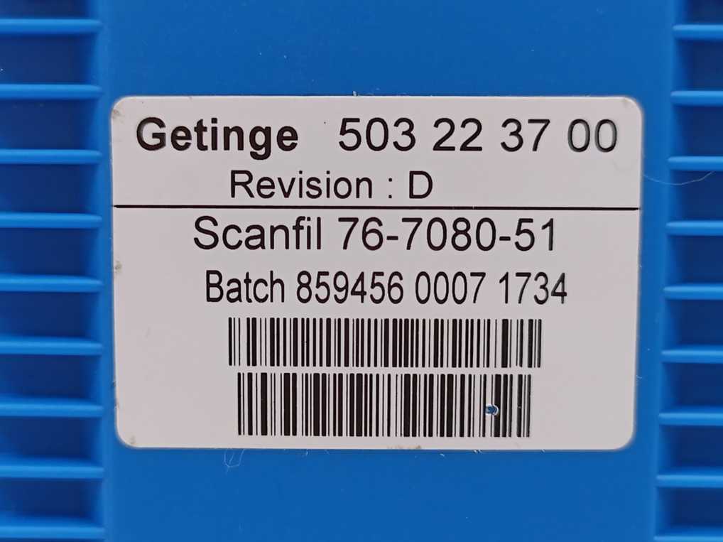 GETINGE 503 22 37 00 Rev.: D GETINGE Autoclave Spareparts