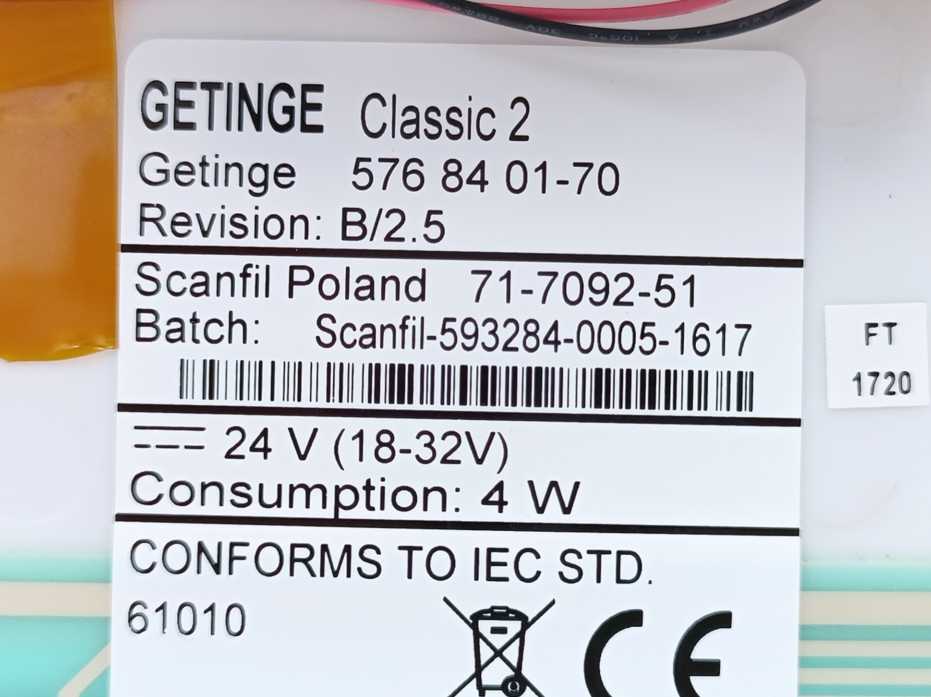 GETINGE 576 84 01-70 Rev.: B/2.5 Control Unit Classic 2