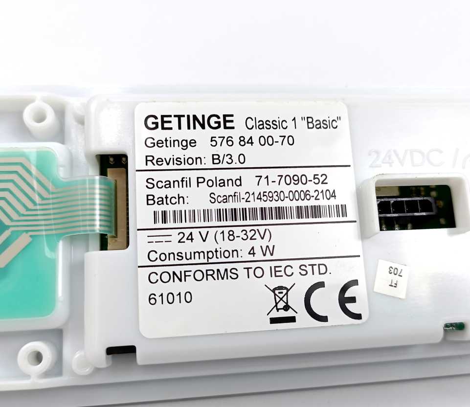 GETINGE 576 84 00-70 Rev.: B/3.0 Classic 1 "Basic"