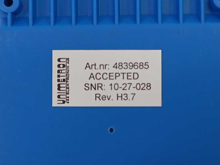 Unimetron 4839685 Rev.: H3.7 GETINGE Autoclave Spareparts