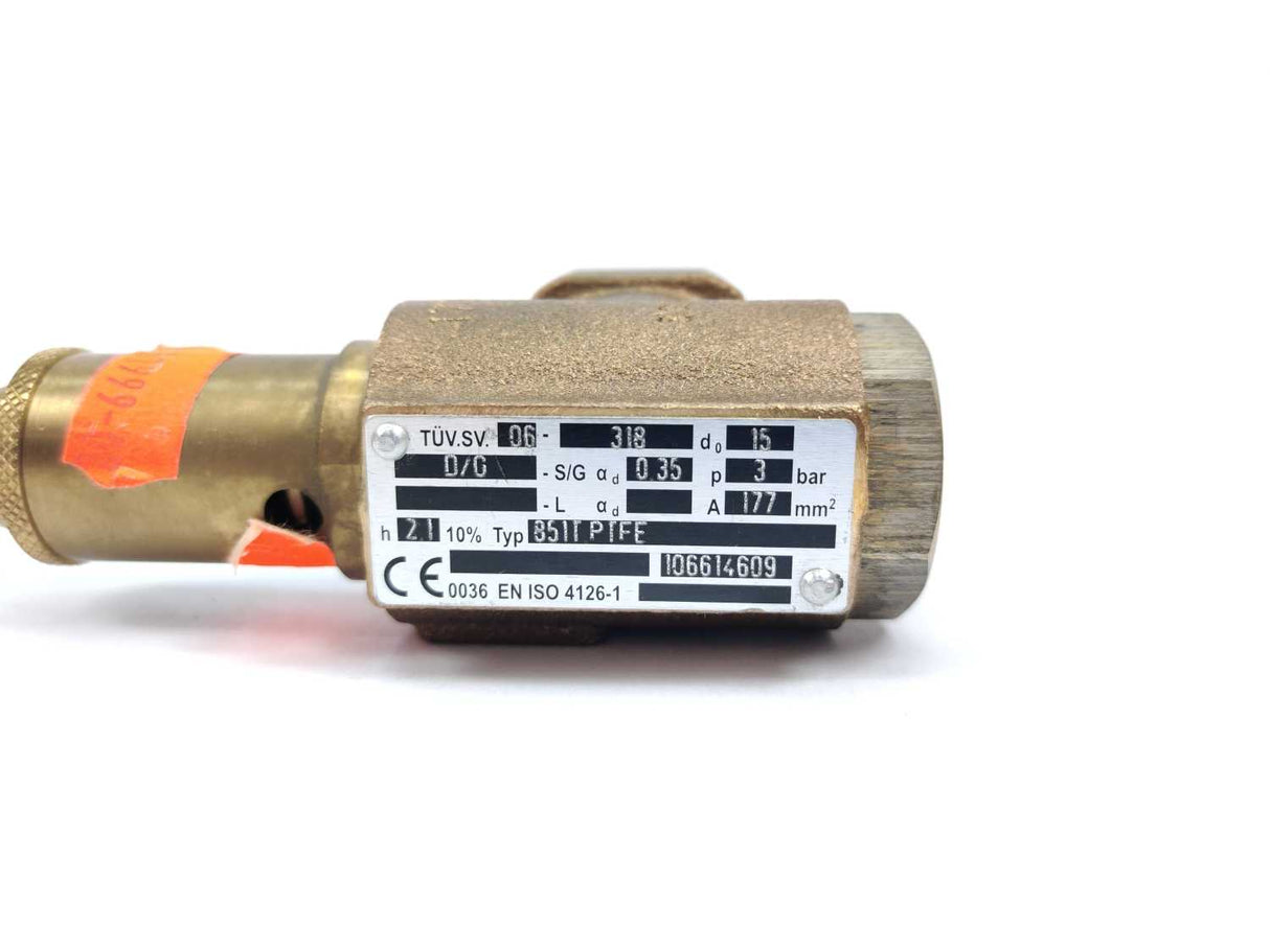 Goetze Armaturen 851T.PTFE Series 851 Safety Valve p 3 Bar