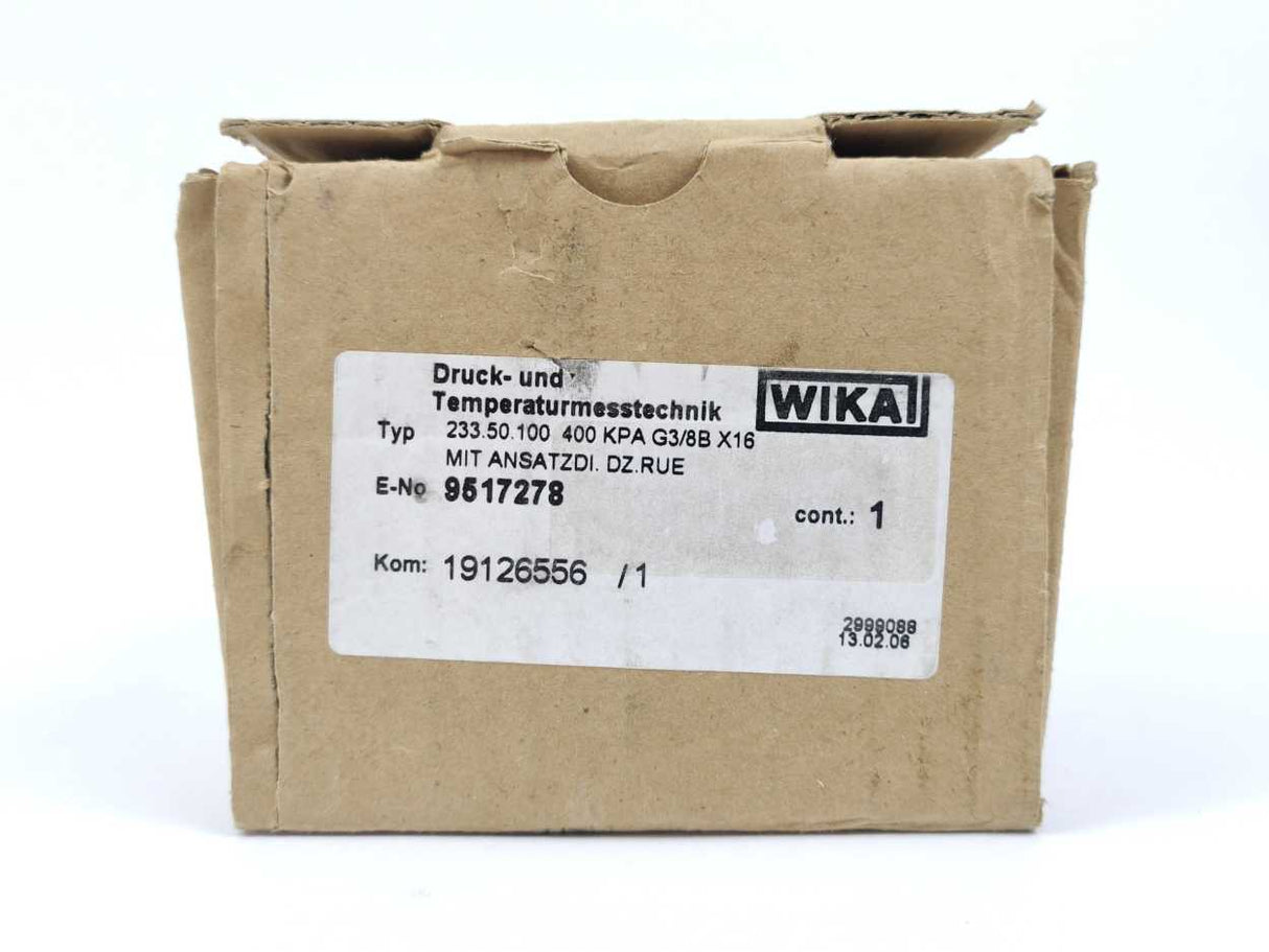 WIKA 9517278 233.50.100 400 kPa G3/8B X16 GETINGE Autoclave Spareparts