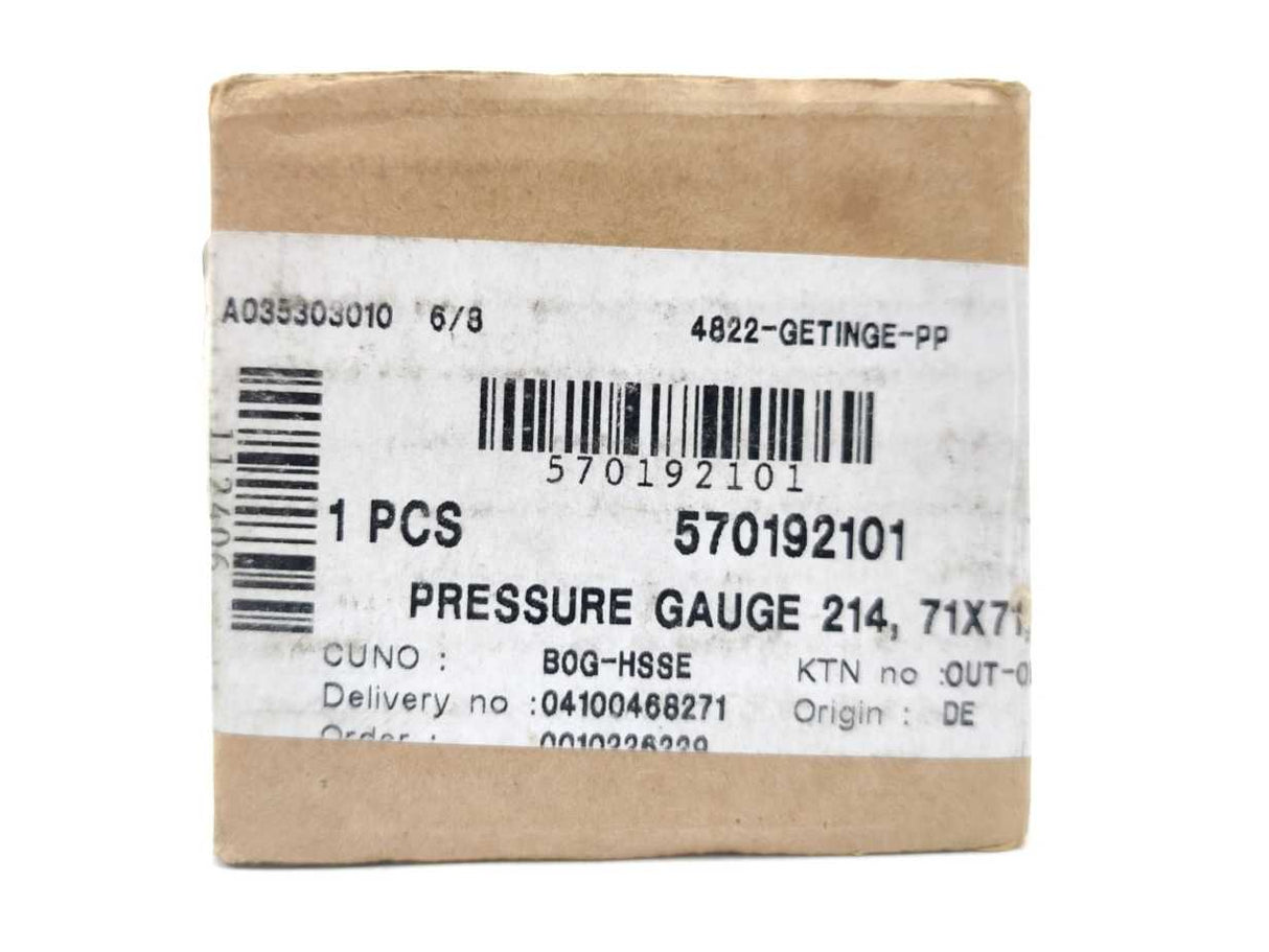 GETINGE 570192101 Pressure Gauge 214, -1 to 5 bar GETINGE Autoclave Spareparts