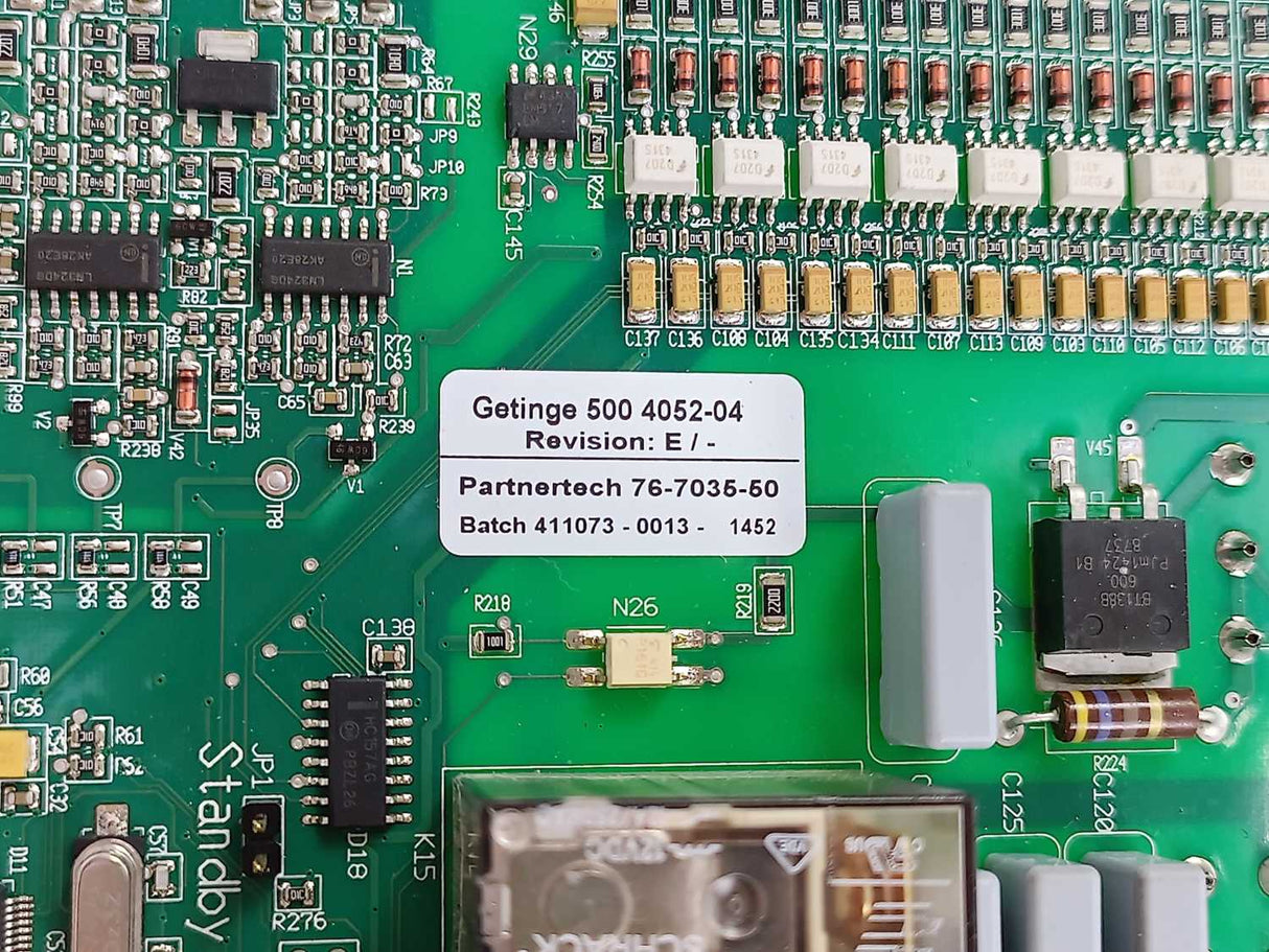 GETINGE 500 4052-04 Rev.: E 5004052-04 GETINGE Autoclave Spareparts